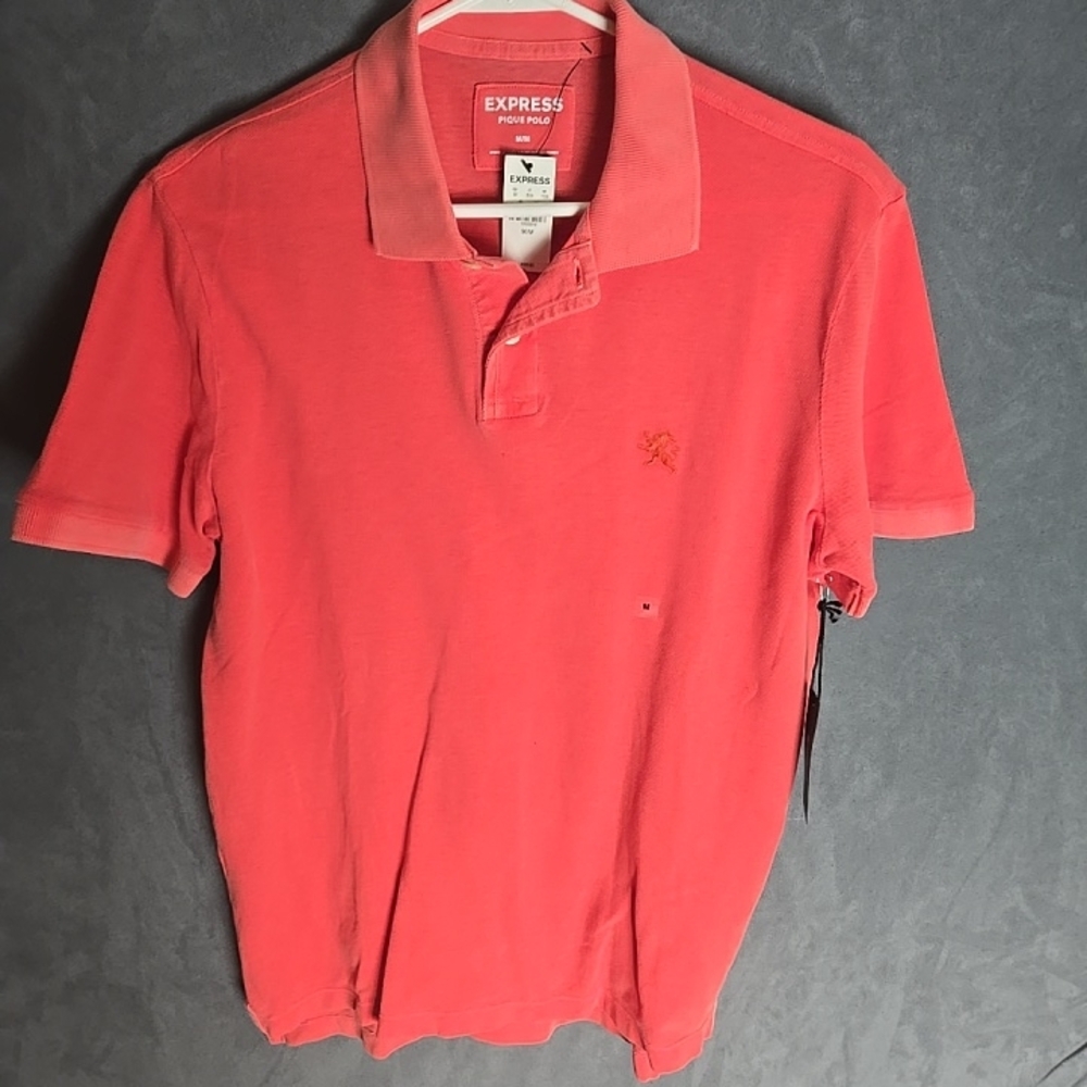 Express Men's Coral Polo Shirt